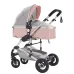 Детская коляска-трансформер B.Childhood 3-in-1 model 739 стандартная коляска, летний вариант, переноска с возможностью крепления в авто Pink