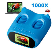 Дитячий цифровий мікроскоп 2 в 1 з біноклем, 1000x, HD 1080P, екран 2,0 дюйма