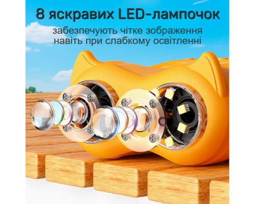 Дитячий цифровий мікроскоп 2 в 1 з біноклем, 1000x, HD 1080P, екран 2,0 дюйма, жовтий