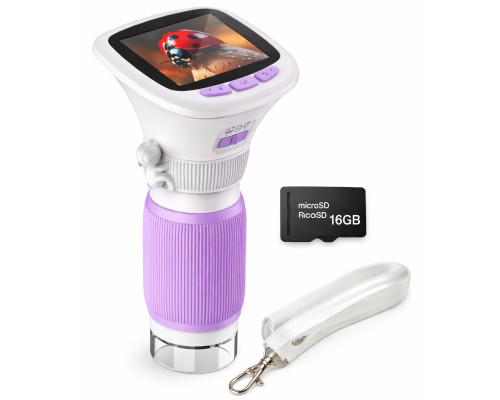 Мікроскоп дитячий 1000x портативний з IPS екраном 2,4”, кишеньковий, зелений