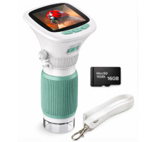 Мікроскоп дитячий 1000x портативний з IPS екраном 2,4”, кишеньковий, зелений