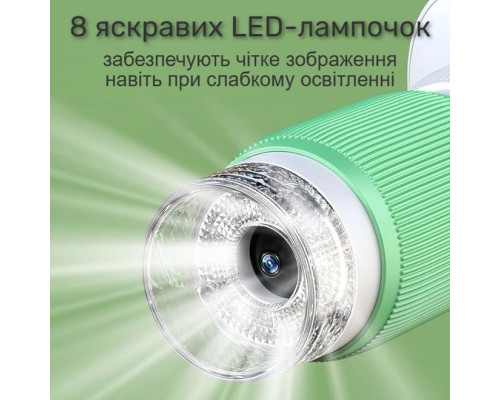 Мікроскоп дитячий 1000x портативний з IPS екраном 2,4”, кишеньковий, зелений