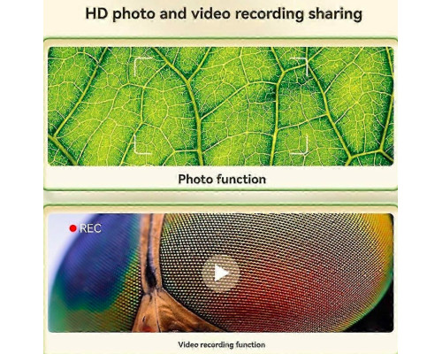 Мікроскоп дитячий портативний, кишеньковий, з 1000× збільшенням, Macro IPS, екран 2,0 дюйма