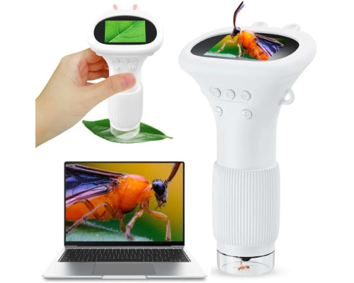 Мікроскоп дитячий портативний, кишеньковий, з 1000× збільшенням, Macro IPS, екран 2,0 дюйма