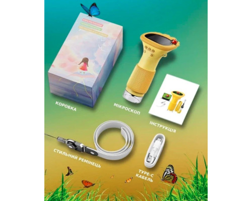 Мікроскоп дитячий портативний кишеньковий з 1000х зумом Macro IPS, 2,0-дюймовим екраном