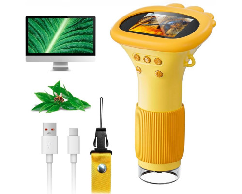 Мікроскоп дитячий портативний кишеньковий з 1000х зумом Macro IPS, 2,0-дюймовим екраном