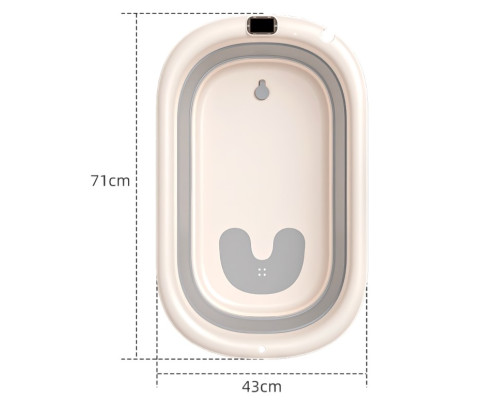 Складна дитяча ванночка з термодатчиком, матрасиком і зливом