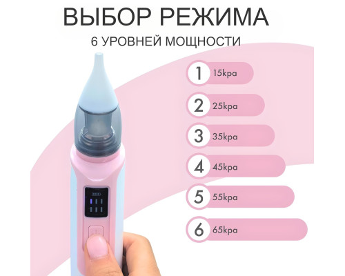 Аспиратор назальный электронный 6 режимов, соплеотсос аккумуляторный NA-6.0
