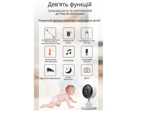 Видеоняня Baby Monitor с экраном 2,8 дюйма, ночным видением и двусторонней связью Видеоняня Baby Monitor с экраном 2,8 дюйма, ночным видением и двусторонней связью