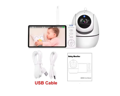 Відеоняня Baby Monitor ABM501 з поворотною камерою, 5 дюймовим монітором та нічним баченням