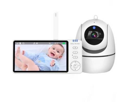 Відеоняня Baby Monitor ABM501 з поворотною камерою, 5 дюймовим монітором та нічним баченням