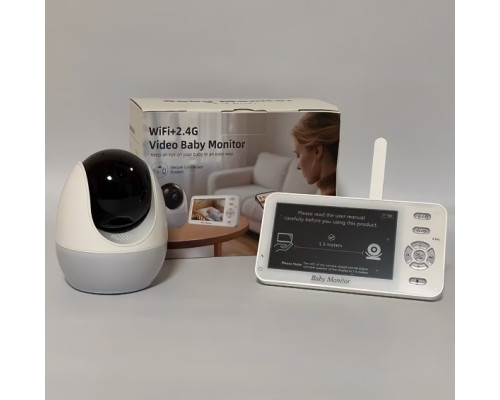 Відеоняня ABM206 з нічником та підключенням до телефону, поворотна камера, режим VOX, двосторонній зв’язок