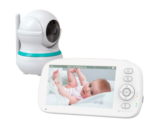 Відеоняня Baby Monitor 5" – двосторонній зв’язок, 360° огляд, режим VOX, автономна батарея 5000 мА·год