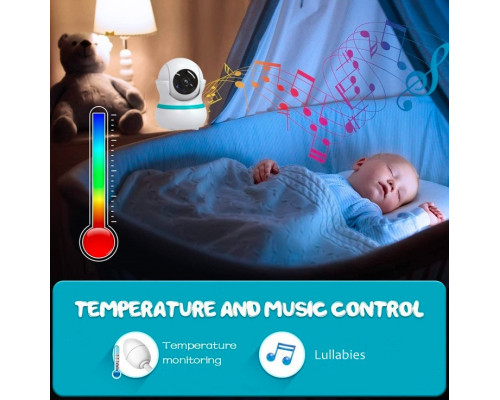 Відеоняня Baby Monitor 5" – двосторонній зв’язок, 360° огляд, режим VOX, автономна батарея 5000 мА·год