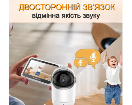 Відеоняня Baby Monitor VB802 з поворотною камерою, радіоняня з монітором та нічним баченням