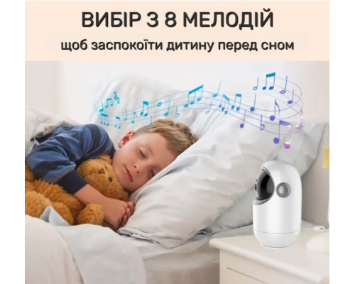 Відеоняня Baby Monitor VB802 з поворотною камерою, радіоняня з монітором та нічним баченням