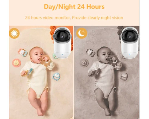 Відеоняня Baby Monitor VB802 з поворотною камерою, радіоняня з монітором та нічним баченням