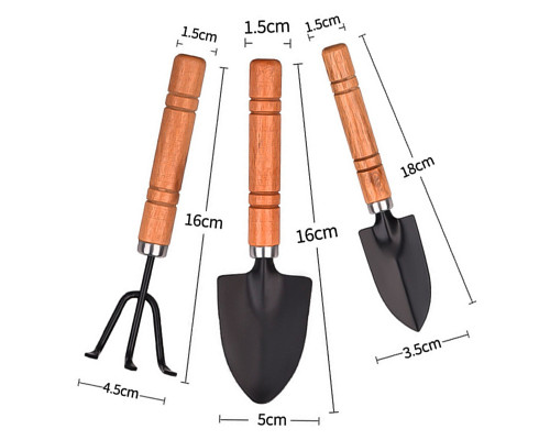 Набор садовый 3 предметов SY-3911 для дома 2 лопатки 1 грабли