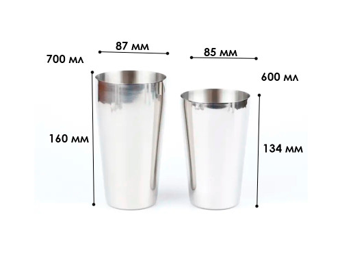 Шейкер бостонский Youchen MC-700 Silver 700-600ml