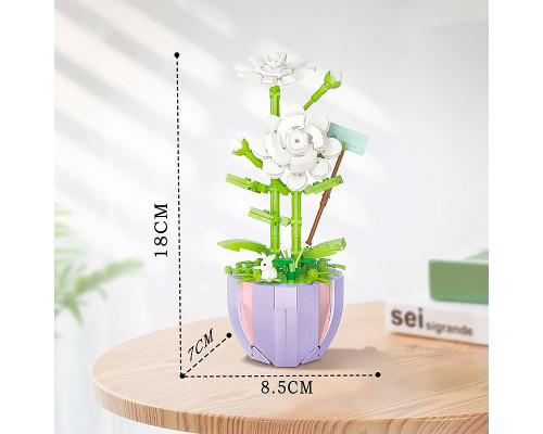 3D конструктор набор строительных блоков YZ 2088 цветочный конструктор Жасмин 305 деталей