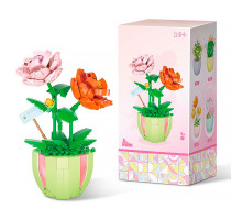 3D конструктор набор строительных блоков YZ 2080 цветочный конструктор Роза 330 деталей