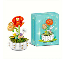 3D конструктор набор строительных блоков YZ 2141 цветочный конструктор Розы 482 деталей