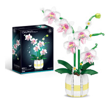 3D конструктор набор строительных блоков YZ 2138 цветочный конструктор Орхидея 616 деталей