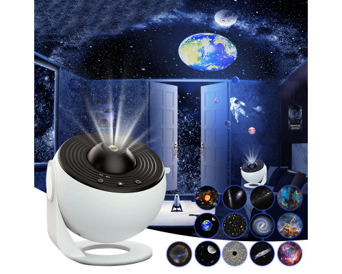 Проектор ночник BL-DQY02 Globe Galaxy Projector 13 в 1 звездное небо галактика Black + White