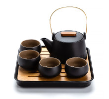 Дорожный набор для чайной церемонии керамический Black