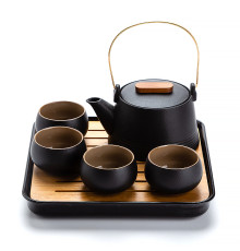 Дорожный набор для чайной церемонии керамический Black