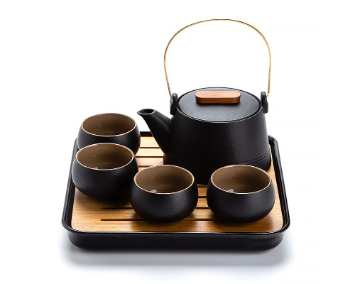 Дорожный набор для чайной церемонии керамический Black