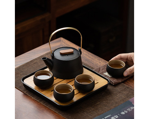 Дорожный набор для чайной церемонии керамический Black