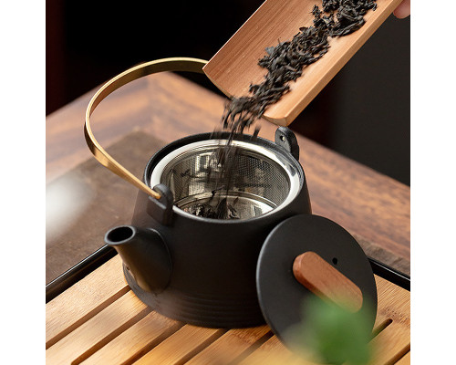 Дорожный набор для чайной церемонии керамический Black