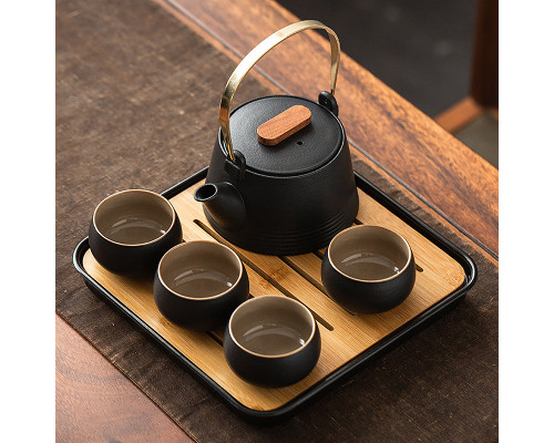 Дорожный набор для чайной церемонии керамический Black
