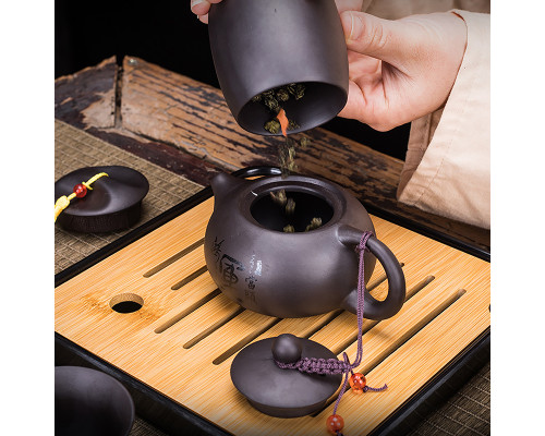 Дорожный набор для чайной церемонии керамический Black Matt