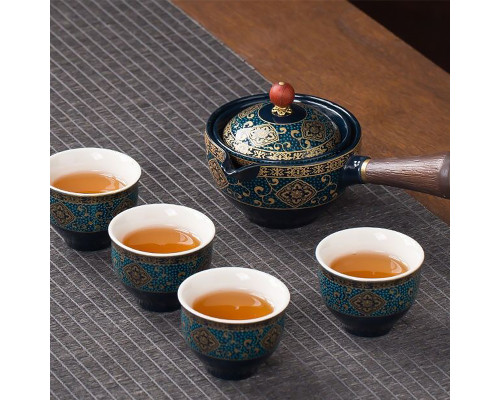 Дорожный набор для чайной церемонии керамический Blue