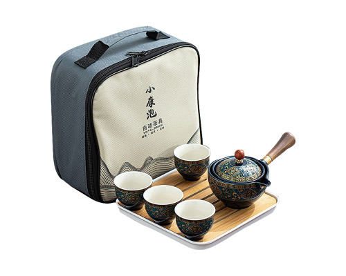 Дорожный набор для чайной церемонии керамический Blue
