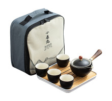 Дорожный набор для чайной церемонии керамический Black Sand
