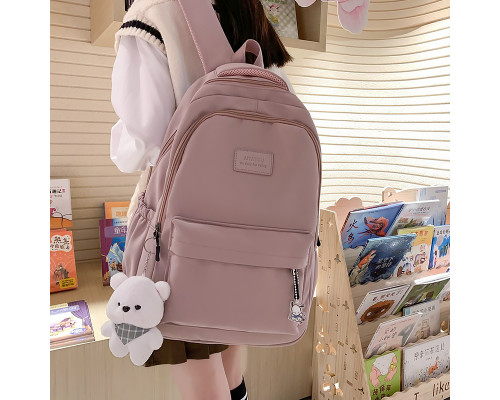 Рюкзак подростковый 633227 с брелком 20-35L Pink