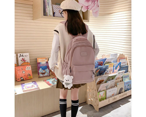 Рюкзак подростковый 633227 с брелком 20-35L Pink