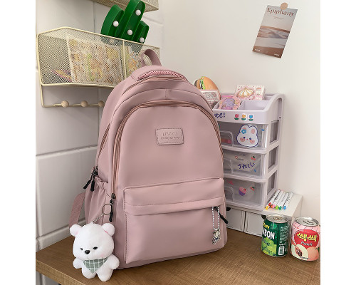 Рюкзак подростковый 633227 с брелком 20-35L Pink