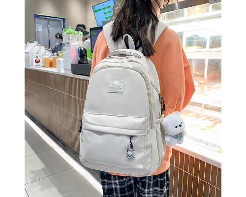 Рюкзак подростковый 633227 с брелком 20-35L Ivory