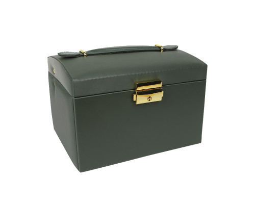 Шкатулка Casegrace SP-01111 для украшений и ювелирных изделий трехуровневая с зеркалом Green