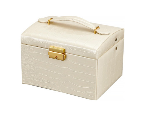 Шкатулка Casegrace SP-01111 для украшений и ювелирных изделий трехуровневая с зеркалом Champagne