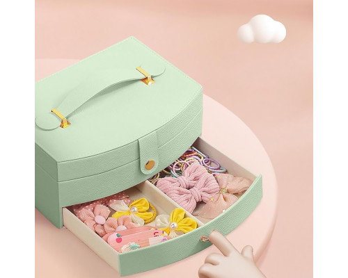 Шкатулка Casegrace SP-01245 для украшений и ювелирных изделий двохуровневая с зеркалом и ручкой 20*15*10 см Tiffany