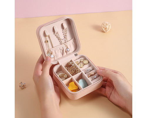 Шкатулка Casegrace SP-01212 для украшений и ювелирных изделий портативная 10*10*5 см Pink