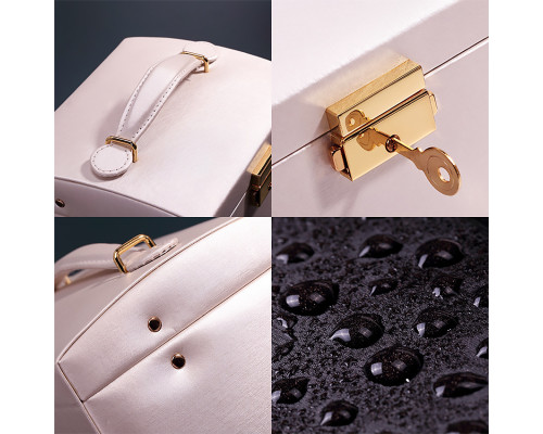 Шкатулка Casegrace SP-01111 для украшений и ювелирных изделий трехуровневая с зеркалом Pink