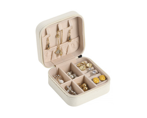 Шкатулка Casegrace SP-01212 для украшений и ювелирных изделий портативная 10*10*5 см White