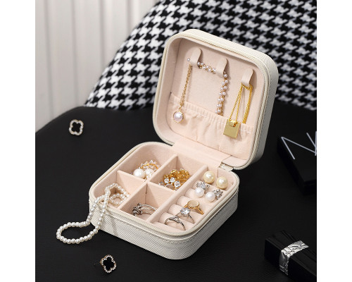 Шкатулка Casegrace SP-01212 для украшений и ювелирных изделий портативная 10*10*5 см White