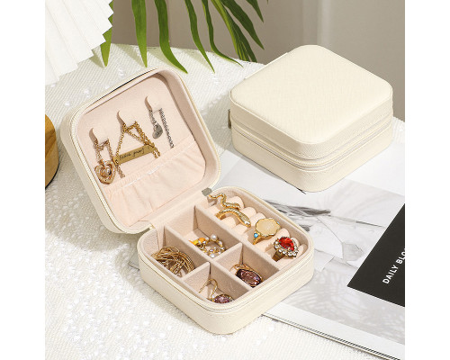 Шкатулка Casegrace SP-01212 для украшений и ювелирных изделий портативная 10*10*5 см White